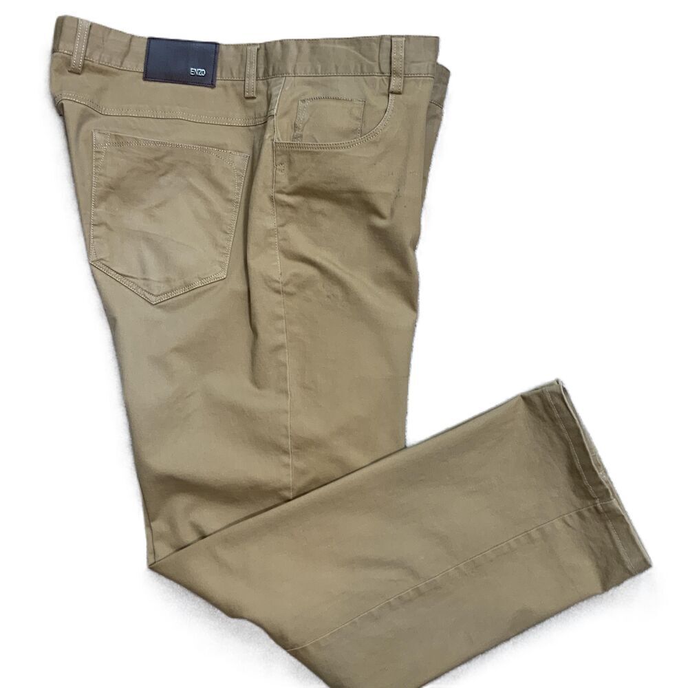 Enzo Tovare‎ Mens Tan 5 Pocket Chinos Trousers Size 40 Preppy Business Casual